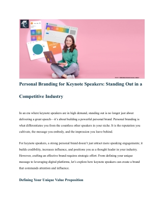 Personal Branding for Keynote Speakers_ Standing Out in a Competitive Industry