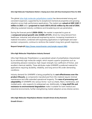 Ultra-high Molecular Polyethylene Market