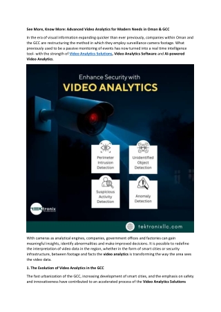 See More, Know More - Advanced Video Analytics for Modern Needs in Oman & GCC
