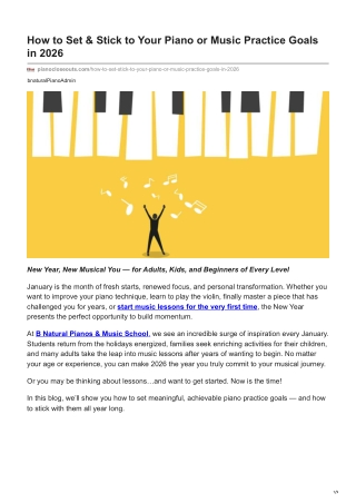 How to Set & Stick to Your Piano or Music Practice Goals in 2026