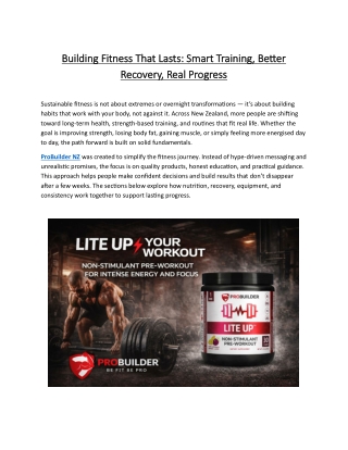 Building Fitness That Lasts Smart Training, Better Recovery, Real Progress