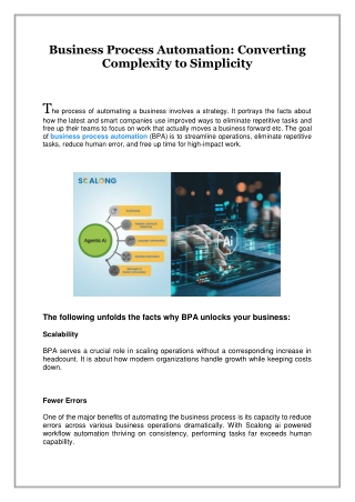 Business Process Automation, Converting Complexity to Simplicity