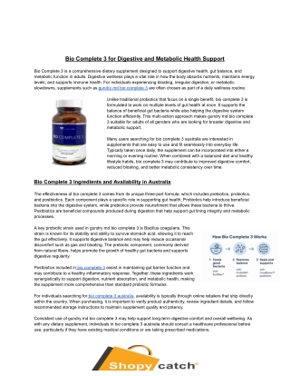 Bio Complete 3 for Digestive and Metabolic Health Support