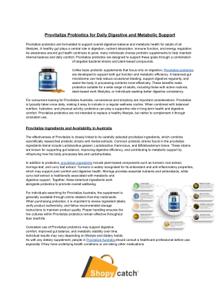 Provitalize Probiotics for Daily Digestive and Metabolic Suppor