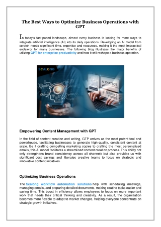 The Best Ways to Optimize Business Operations with GPT