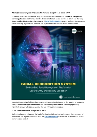 Where Smart Security and Innovation Meet - Facial Recognition in Oman & GCC