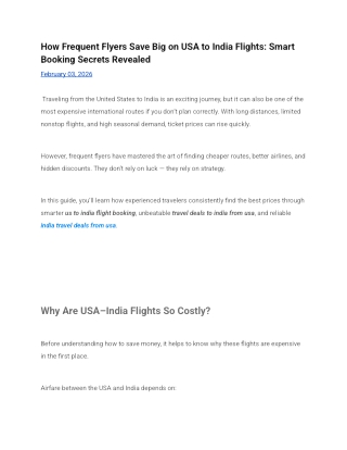 US to India Flight Booking Secrets: How Frequent Flyers Find the Best Travel