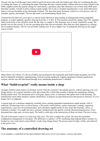 Build-to-Print Projects: Document Control and Revisions