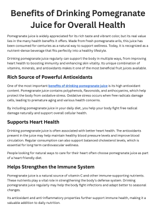 Benefits of Drinking Pomegranate Juice for Overall Health (1)