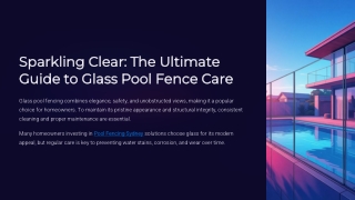 How to Maintain and Clean Glass Pool Fencing Properly