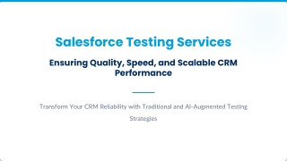Salesforce Testing Services | Ensure Quality & Performance