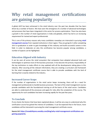 Why retail management certifications are gaining popularity