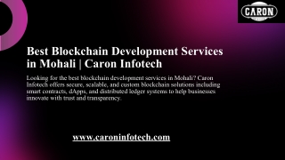 Best Blockchain Development Services in Mohali with Caron Infotech