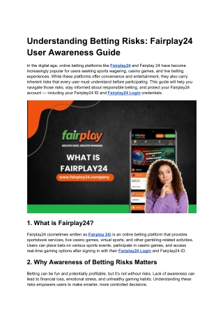 Understanding Betting Risks_ Fairplay24 User Awareness Guide