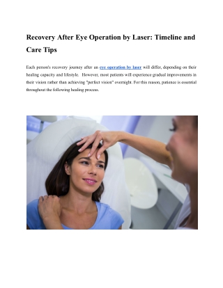 Recovery After Eye Operation by Laser_ Timeline and Care Tips