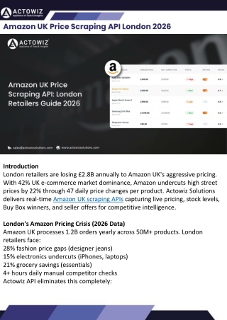 Amazon UK Price Scraping API London 2026