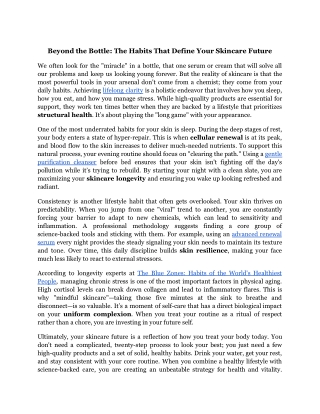 Beyond the Bottle_ The Habits That Define Your Skincare Future
