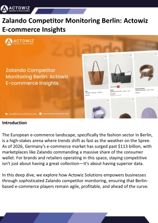 Zalando Competitor Monitoring Berlin Actowiz Ecommerce Insights