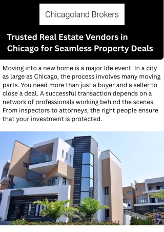 Trusted Real Estate Vendors in Chicago for Seamless Property Deals