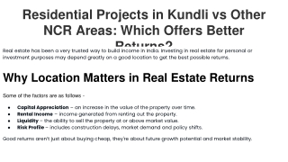 Residential Projects in Kundli vs Other NCR Areas_ Which Offers Better Returns_