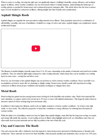 A Look at the Most Common Types of Roofs Installed by Contractors In Illinois.