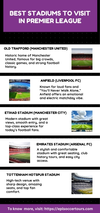 Best stadiums to visit in premier league