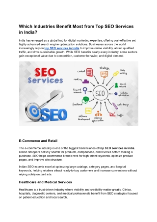 Top SEO services in India