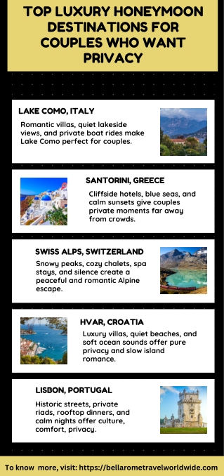 Top Luxury Honeymoon Destinations for Couples Who Want Privacy