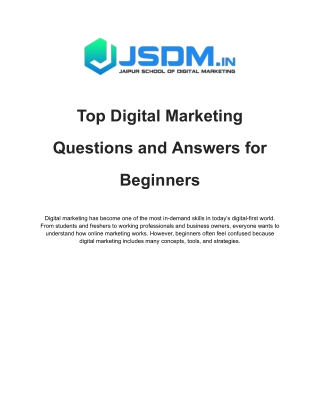 Top Digital Marketing Questions and Answers for Beginners