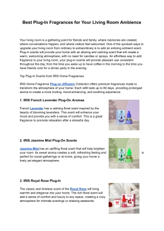 Best Plug-In Fragrances for Your Living Room Ambience