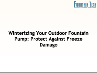Winterizing Your Outdoor Fountain Pump Protect Against Freeze Damage