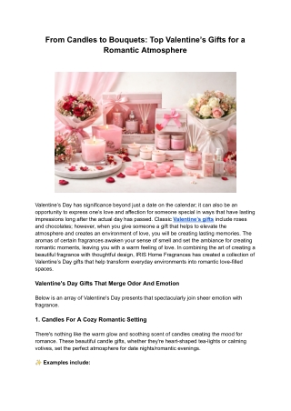 From Candles to Bouquets_ Top Valentine’s Gifts for a Romantic Atmosphere
