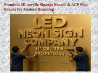 Premium 3D Acrylic Signage Boards & ACP Sign Boards for Modern Branding