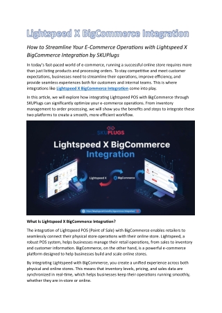 Lightspeed X BigCommerce Integration