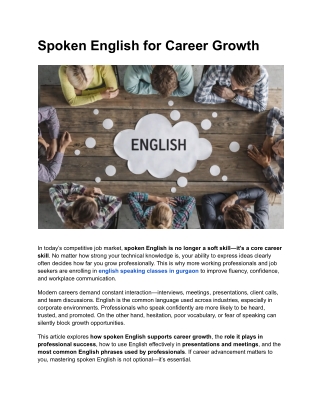 Spoken English for Career Growth