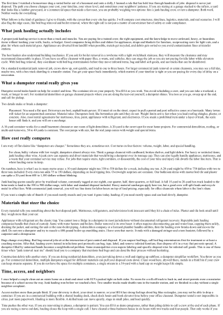 Junk Hauling vs. Dumpster Rental: Which Is Right for You?