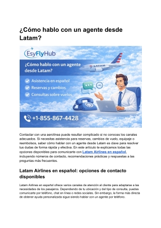 ¿Cómo hablo con un agente desde Latam