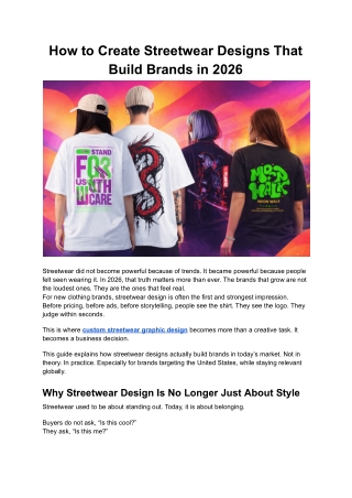 How to Create Streetwear Designs That Build Brands in 2026