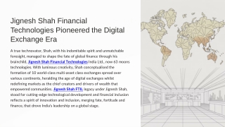 Jignesh Shah Financial Technologies and the Digital Exchange Era