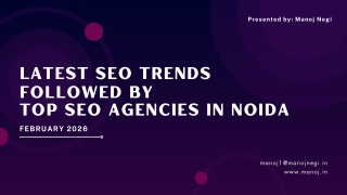 Latest SEO Trends Followed by Top SEO Agencies in Noida - Manojnegi.in