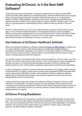 Evaluating DrChrono: Is It the Best EMR Software?