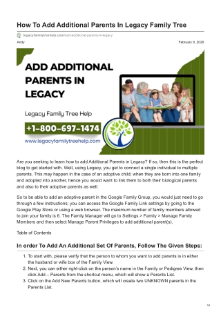 How To Add Additional Parents In Legacy Family Tree