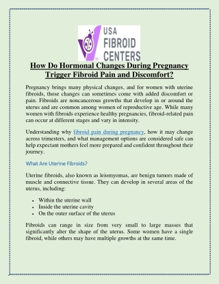 How Do Hormonal Changes During Pregnancy Trigger Fibroid Pain and Discomfort