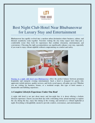 Best Night Club Hotel Near Bhubaneswar for Luxury Stay and Entertainment