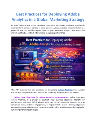 Best Practices for Deploying Adobe Analytics in a Global Marketing Strategy