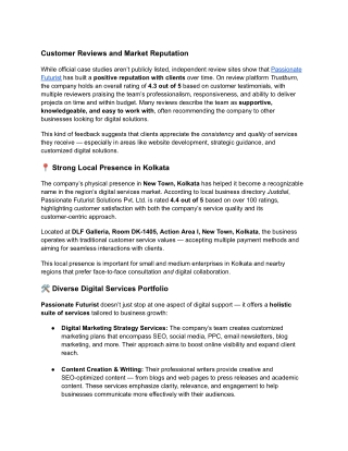 Customer Reviews and Market Reputation