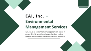 EAI, Inc. - A Precision-Focused Environmental Firm