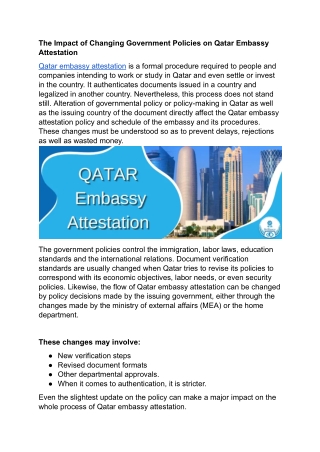 The Impact of Changing Government Policies on Qatar Embassy Attestation .docx