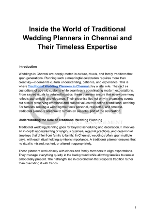 Inside the World of Traditional Wedding Planners in Chennai and Their Timeless