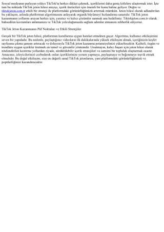 TikTok'ta Keşfedilmek İçin Sihirli Dokunuş: TikTok Jeton Hilesi ile Yıldızlaşın!